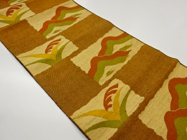 JAPANESE NAGOYA OBI / TSUMUGI / WOVEN PLANTS